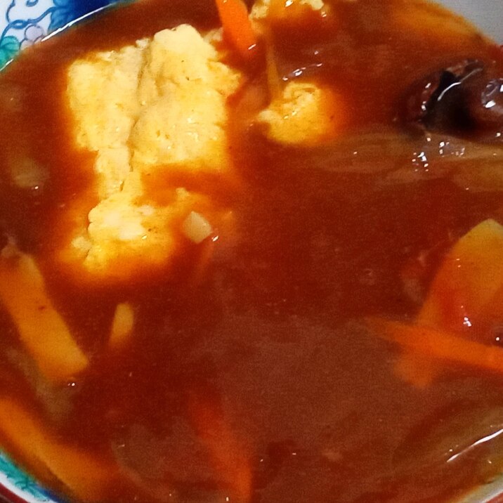 マッシュルームカレー de チーズオムレツ